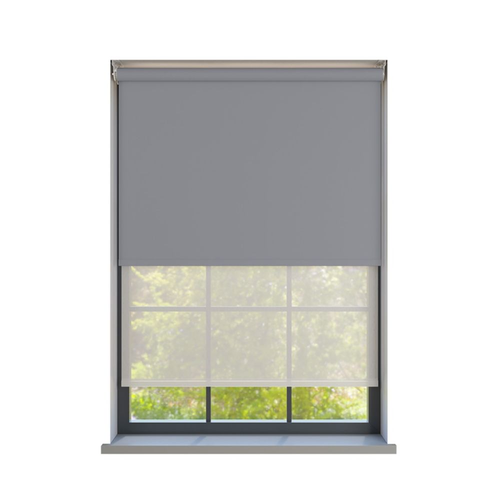 Amor Stormy Grey with Haze Pure Double Roller Blind - IRE