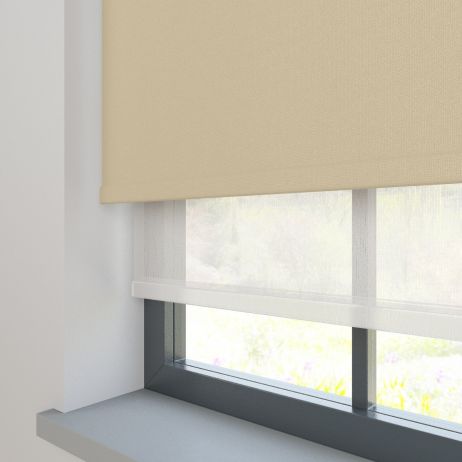 Amor Beige with Haze Pure Double Roller Blind - IRE