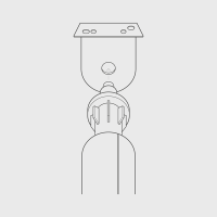A diagram showing how to clip the chain end of the blind into the bracket A diagram showing how to clip the chain end of the blind into the bracket